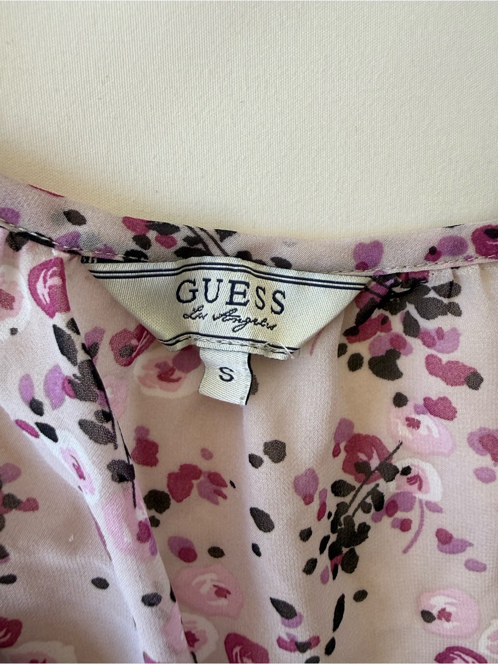Guess Pink Floral Ruffle Peplum Blouse - Picture 5 of 9